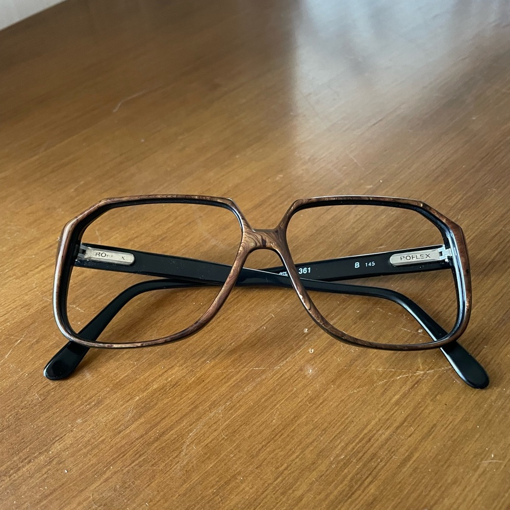 Vintage Rodenstock 361 Brown and Black Oversized Square Glasses
